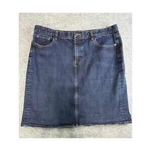 Ralph Lauren Jeans Co Denim Skirt Dark Wash Western Knee Length Womens Sz 18W